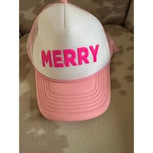 Merry Christmas Pink Mesh Hat